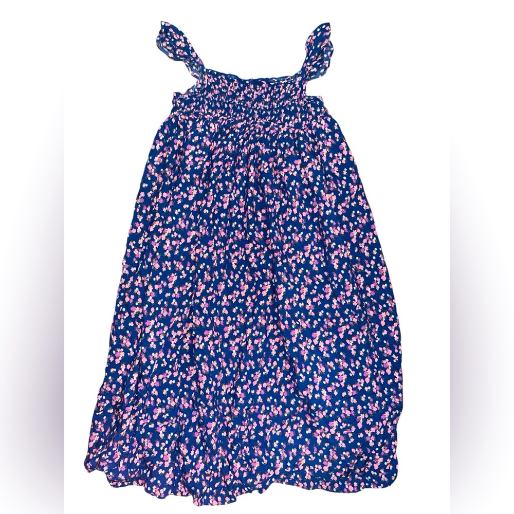 Girls Floral Blue Dress